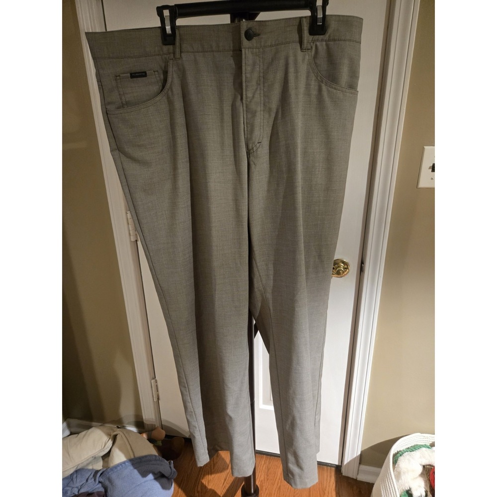 ALBERTO Ceramica Golf Pants Mens 40x29.5 Taupe Beige Comfort Fit Stretch